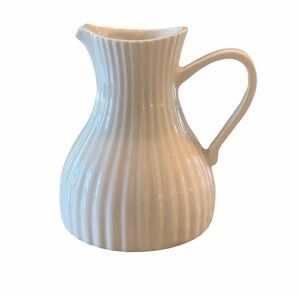 Vtg Mid Century Modern E Ernest Sohn Creations Ribbed White Coffee Creamer